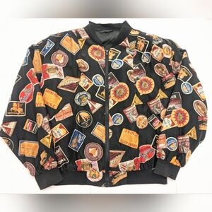 C&A NEW FAST Vintage 100% Silk Bomber Jacket
